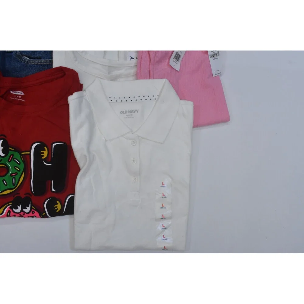 Old Navy Bulk Lot Of 10 Girls Size Large 10/12 Mixed Season Tops Bottoms Shorts